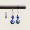 Aretes de Cristal Blanco Natural, Aretes de Ágata de Cristal Morado Amarillo Rosa, Aretes de Perlas Redondas, Ganchos para Orejas de Cristal al por Mayor