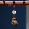 Bolsa de Dinero Oso Fresa Tallado Sándalo Palo de Rosa Sándalo Verde Sapo Dorado Pinza de Cangrejo Llavero Cadena para Teléfono Móvil Colgante
