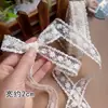 4 Lazos de Encaje Bordado Beige Anchos Accesorios para el Cabello Accesorios Joyería Lolita Cinta para Envolver Ramo