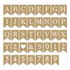 Papel kraft cola de milano DIY banderín de cuerda flor mayúscula 26 alfanumérica inglesa amor blanco cola de milano