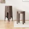 Cadeira de Jantar Uso Doméstico Banqueta Redonda Empilhável Espessa Resistente Durável Mesa de Jantar Banqueta Pequena Banqueta de Madeira Banqueta Alta de Plástico