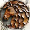 Letrero redondo de hojalata de aluminio estilo retro americano transfronterizo para bares, decoración del hogar, temática de animales, estilo rústico, letrero decorativo de suministro para comercio exterior