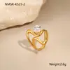 Anillo de Acero Inoxidable con Perla, Diseño Abierto, Estilo Europeo y Americano Otoñal, Nuevo en Ins, Joyería de Mano de Moda