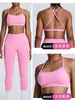 Novo Top de Yoga Costas Lisas Beleza Feminino com Alças Cruzadas Secagem Rápida Ajustado Roupa Íntima Esportiva Peça Externa