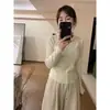 Top de punto con cuello polo para mujer, nuevo estilo otoño 2026, suéter de cuello camisero, camiseta básica de punto ajustada con cuello en V para otoño e invierno