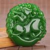 Jade Blanco de Hotan de Xinjiang Pixiu Marca de Jade Colgante de Doble Bestia para Hombres y Mujeres Jaspe Pixiu Todo Ping An Jade Colgante de Jade Guan Gong