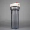 Garrafa de filtro de dente de cobre de 10 polegadas para 4 minutos 6 minutos com válvula de escape de alívio de pressão, barril de filtro, fivela interna espessada AS, garrafa de filtro transparente