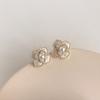 Pendientes de gota de aceite de viento de deseo puro, pendientes de camelia para mujer, pendientes de viento dulce y fragantes, pendientes de perlas de temperamento de alta gama, venta al por mayor