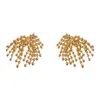Pendientes de Borla de Metal con Diseño de Lujo Ligero Estilo Francés, Aguja de Plata S925, Personalidad, Moda, Exagerados, Adelgazantes para Mujer