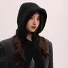 Gorro de Punto de Color Sólido Holgado para Mujer en Invierno, Moderno y a la Moda, Hace que la Cara Parezca Más Pequeña, Cálido y Protector de Orejas, Sombrero de Lana