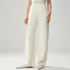 Pantalones Casuales de Punto de Cachemira Nuevos para Otoño e Invierno Moda Color Sólido Pantalones Largos Cálidos Suaves Cómodos Amigables con la Piel Simples para Mujer