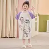 Pijama Infantil Modal Seda de Hielo Fresco Verano Niños Pequeños y Medianos Niñas Bebé Dibujos Animados Ropa de Noche Ropa para el Hogar