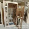 Sauna Portátil para Suar em Casa e Suor Sauna a Vapor Úmido Sauna de Corpo Inteiro para Uso Doméstico com Estufa Sauna de Ondas de Luz de Madeira de Abeto de Ferro Importado