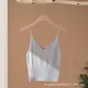 Camiseta Regata Versátil de Gola V Slim Fit 100% Caxemira para Mulheres Outono/Inverno Estilo Curto Camada Interna de Caxemira Camiseta Base de Tricô