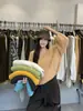 O único suéter quente VI+ de outono para mulheres, estilo coreano, caimento lazy, versátil, solto, modelador, multicolorido, gola redonda 99509
