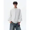 Camiseta base gris, playera, ajuste, capa interior resistente, sudadera de manga larga para hombre, otoño, estilo americano, marca de moda, corte holgado