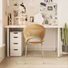 Escritorio de computadora de estilo minimalista cuidadosamente seleccionado, mesa blanca pequeña para uso doméstico, mesa de comedor, tocador de dormitorio, escritorio para estudiante en casa de alquiler