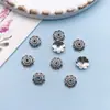 10 aleación de plata antigua hueca soporte para flores tapa de flor Yiwu accesorios cuenta espaciadora de pulsera soporte materiales para accesorios de joyería DIY