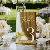 Tarjetas Personalizadas de Número de Mesa para Bodas Estilo INS Transfronterizo Acrílico Decoración Moderna de Mesa de Comedor Boda Compromiso Pantalla de Espejo Dorado