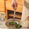 Cuchara y Espátula de Cocina Engrosadas de Acero Inoxidable 304 con Gancho de Doble Pinza, Cuchara Ranurada con Mango de Madera Anti-quemaduras, Espátula para Freír, Cuchara para Gachas