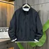 Chaqueta de moda con cuello mao para hombre, corta, corte holgado, elegante, versátil, casual, negra, otoño/invierno 2026