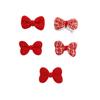 Serie Roja de Año Nuevo Felpa Tela Estilo Chanel Cuadros Lazo DIY Pasador para el Cabello Infantil Accesorios para Bolsas de Ropa