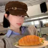 Boina Marrón Retro Japonesa con Hebilla de Cinturón para Mujer, Moderna y Elegante, Sombrero Artístico de Pintor de Nubes