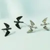 Brinco de Orelha de Diabo Sem Piercing Feminino Prata Esterlina Personalidade Temperamento Simples Versátil Joia de Orelha Clipe de Orelha Preto Cool Brincos da Moda