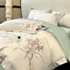 Novo conjunto de cama bordado de quatro peças, amigo da pele, lavável à máquina, conjunto de lençóis de quatro peças, atacado, 2026