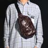 Diseño plisado personalizado vintage cuero genuino para hombre bandolera de pecho piel de vaca de primera capa para viaje de negocios ocio al aire libre ciclismo mochila