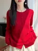 Cárdigan de punto grueso para mujer, 100% lana, siete puntadas, hilo simple, cuello redondo, suave y amigable con la piel, suéter de corte holgado