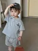 Ropa de Verano para Niños Estilo Coreano Ropa para Niños Ropa para Bebés 2026 Nuevo Estilo Traje de Camiseta de Manga Corta y Shorts para Niños Venta al por Mayor Personalización