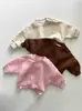 Moletom de Lã Personalizado de Fábrica para Crianças, Solto, para Meninos e Meninas, Estiloso, Cor Sólida, Outono Inverno, Aconchegante, Casual