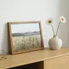 Popular Pintura de Escritorio con Marco de PS de Grano de Madera de Amazon para Decoración de Sala de Estar, Pared de Fondo de Sofá, Pintura Colgante de Paisaje Campestre
