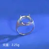 Anillo Soporte de Plata de Ley S925 Posición para Piedra Redonda 12mm Anillo Soporte Vacío Acabado Cepillado Clásico Elegante Accesorios para Incrustar DIY