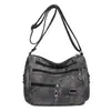 Comércio Exterior 2026 Novo Estilo Bolsa Feminina de Couro Lavado Estilo Coreano Bolsa de Ombro Couro Macio Grande Capacidade Bolsa Transversal para Mulheres de Meia-Idade