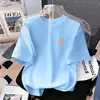 2026 Novo Estilo de Verão Camiseta de Manga Curta para Meninas Algodão Puro Tamanho Médio e Grande Design Infantil Estilo Coreano de Nicho Top Solto
