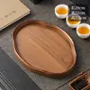 Bandeja de armazenamento de lanches de chá ecológica, bandeja para infusão a seco, bandeja de xícara de chá estilo chinês, bandeja de frutas para lanche da tarde, bandeja de bambu para uso doméstico