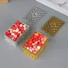 Caja de Dulces de Boda Creativa Estilo Europeo Plástico Hueco Regalo de Acompañamiento Empaque Ferrero Cuadrada Chapada en Oro Caja de Dulces de Boda
