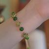 Pulsera de Ágata Calcedonia Verde Natural Trébol de Cuatro Hojas Diseño Nicho Ins para Mujer Estilo de Alta Gama Pulsera para Novia Lujo Ligero y Exquisito