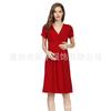 Vestido de verão Emotionmoms, novo vestido de manga curta para gestantes, decote em V, roupas de lactação, tamanho grande, para Europa e América