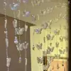 Estilo Femenino Cortina de Puerta con Lazo Dormitorio Sala de Estar Cortina Divisoria Ventana Decoración de Fiesta Cortina de Flor con Cuentas de Mariposa Transfronteriza