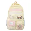 Nova Mochila Escolar Estilo Japonês Ins 2025 para Meninas, Padrão Xadrez Doce de Alto Valor, Mochila Leve de Grande Capacidade para Alunos do Ensino Fundamental II e Médio