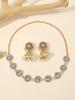 Juego de Joyería Elegante Exagerado Retro Europeo y Americano Accesorios de Lujo para Cena Collar Aretes Geométricos Redondos con Campana Mujer