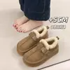 Sapatos Birkenstock de sola grossa para mulheres, quentes com forro de pelúcia, botas de neve para mulheres, novo estilo 2026, mocassins de inverno, sapatos felpudos, sapatos de algodão Birkenstock