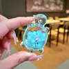 Llavero de Tortuga Luminosa Rellena de Aceite con Tortuga de Cristal Colgante de Arena Movediza Encanto de Regalo Pequeño Decoración para Bolso de Pareja Regalo