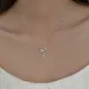 Novo Colar da Moda Feminino Simples Diamante Folha de Bordo Coração Asas Cruz Borboleta Versátil Colar Simples