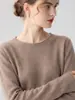 Nuevo suéter de punto de cuello redondo 100% cachemira pura para otoño e invierno para mujer, tejido suelto y versátil, top suave y cálido