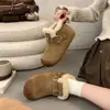 Novas botas de neve da moda com pelo de pelúcia para o inverno, super estilosas para mulheres, populares sapatos slip-on estilo Birkenstock, sapatos de algodão 2026