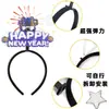 Diadema Temática de Fiesta de Año Nuevo Decoración Festiva Accesorios para Fotos Letra Feliz Año Nuevo Diadema de Estrella de Cinco Puntas